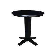 36 in Round Top Counter Height Pedestal Dining Table in Black