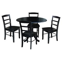 42 in. Dual Drop Leaf Table with 4 Ladder Back Dining Chairs