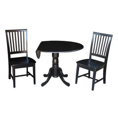42" Dual Drop Leaf Table With 2 Mission Chairs