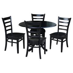 42 in. Dual Drop Leaf Table with 4 Ladder Back Dining Chairs
