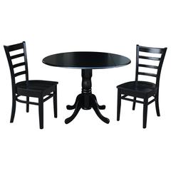 42 in. Dual Drop Leaf Table with 2 Ladder Back Dining Chairs