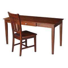 Desk With Drawer - Larger Size And Chair, Espresso