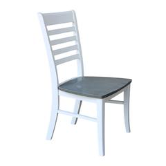 Set of Two Cosmo Roma Chairs, White/Heather gray