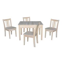 Table With 4 San Remo Juvenile Chairs, Unfinished
