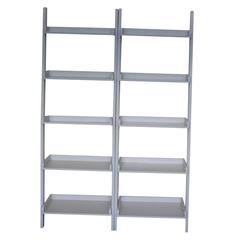 Lean To Shelf Unit With 5 Shelves, Linen white