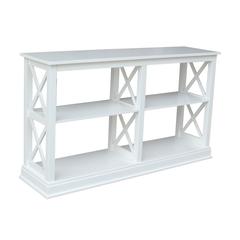 Hampton Sofa Server Table With Shelves, White