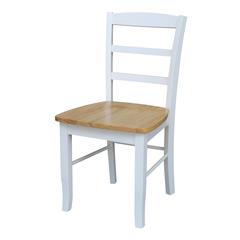 Set of Two Madrid Ladderback Chairs, White / Natural
