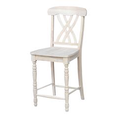 Lattice Counter height Stool - 24" Seat Height, Unfinished