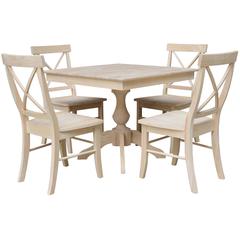 36" x 36" Square Top Pedestal Table  With 4 Chairs (Set of 5)