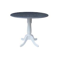 42 In Round dual drop Leaf Pedestal Table - 35.5 "H