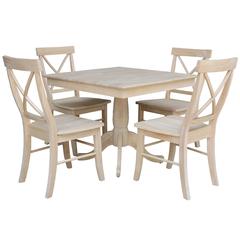 36" x 36" Square Top Pedestal Table  With 4 Chairs (Set of 5)