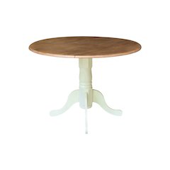 42" Round Dual Drop Leaf Pedestal Dining Table