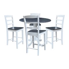 42" Round Pedestal Table with Four Counter Height Stools