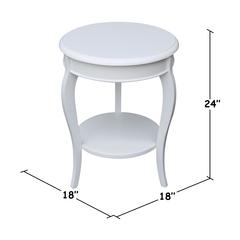 Cambria Round End Table, White