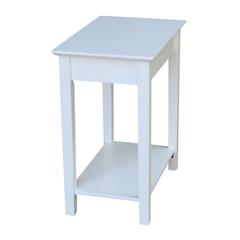 Narrow End Table, White