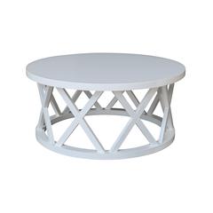 Round Ceylon Coffee Table, White