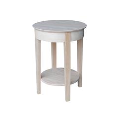 Phillips Accent Table Includes Drawer, Unfinished