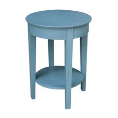 Phillips Accent Table with Drawer, Ocean blue - antique rubbed
