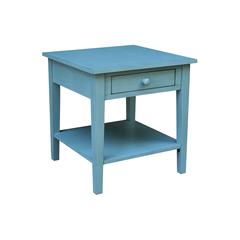 Spencer End Table in Antique rubbed ocean blue