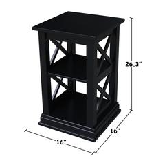 Hampton Accent Table with Shelves, Black