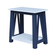Surrey Side Table, Blue/antiqued chalk