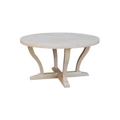 LaCasa Solid Wood Round Coffee Table - Unfinished