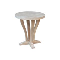 LaCasa Solid Wood Round End Table - Unfinished