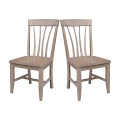 Set of Two Solid Wood Soma FanBack Dining Chairs in Flax