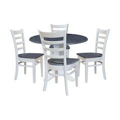 42" Round Drop Leaf Table with Four Dining Chairs