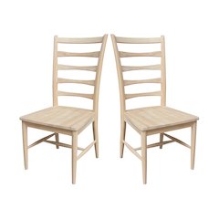 Set of Two Solid Wood Haven Dining Chairs, Unfinished