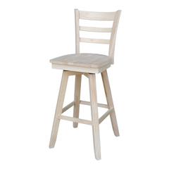 Emily Bar height Stool - 30" Seat Height - With Swivel And Auto Return, Unfinished