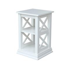 Hampton Accent Table With Shelves, White