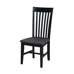 Set of Two Cosmo Tall Mission Chairs, Coal-Black/washed black