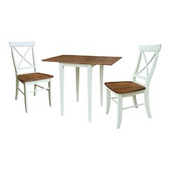 Small Dual Drop Leaf Table with Two Chairs - 3 Piece Set