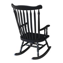 Solid Wood Rocker , Antique Black