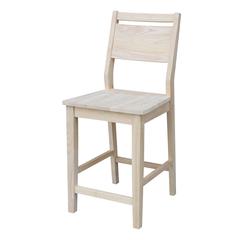 Aspen Counter height Panel Stool - 24" Seat Height, Unfinished