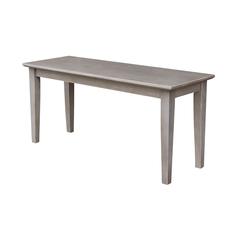 Shaker Styled Bench , Washed Gray Taupe