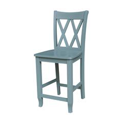 24" Double "X" Back CounterHeight Stool- 55894