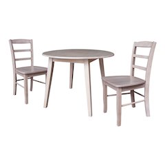 42" Round Dual Drop Leaf Dining Table with 2 Chairs