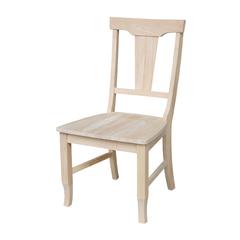 Set of Two Panel Back Chairs, Unfinished