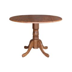 42" Round Dual Drop Leaf Pedestal Table