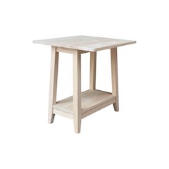 Solid Wood Square Drop Leaf Side Table, Unfinished