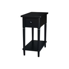 Solid Wood Narrow Side Table in Black