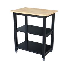 Microwave Cart, Black/Natural