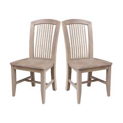 Set of Two Solid Wood Soma Mission Dining Chairs in Flax