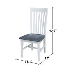 Set of Two Tall Mission Chairs, White/Heather gray