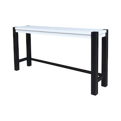 Solid Wood Tall Accent Table with Iron Legs