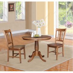 36" Round Top Pedestal Table with 2 San Remo Chairs - 3 Piece Set