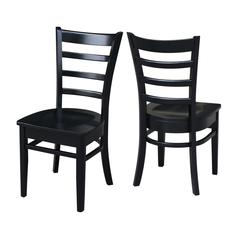 Set of Two Emily Side Chairs, Black