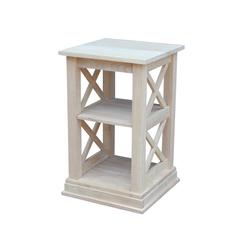 Hampton Accent Table Includes Shelves, Unfinished